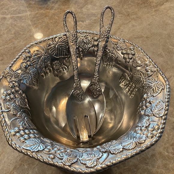 Lenox salad bowl with utensils - Picture 2 of 2